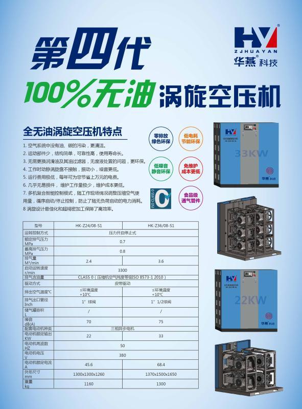 华燕 2.4立方箱式全无油涡旋空压机 oil free air compressor